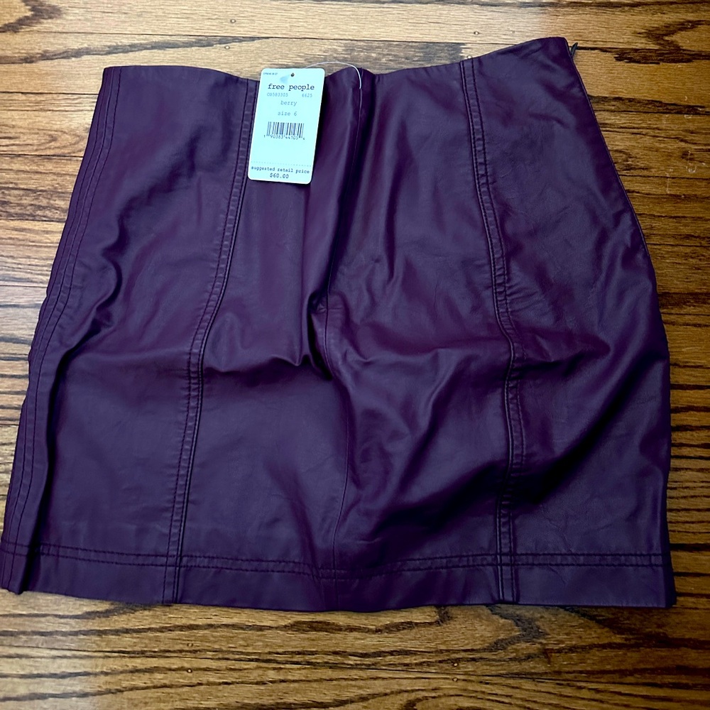 NWT - faux leather Free People mini skirt.